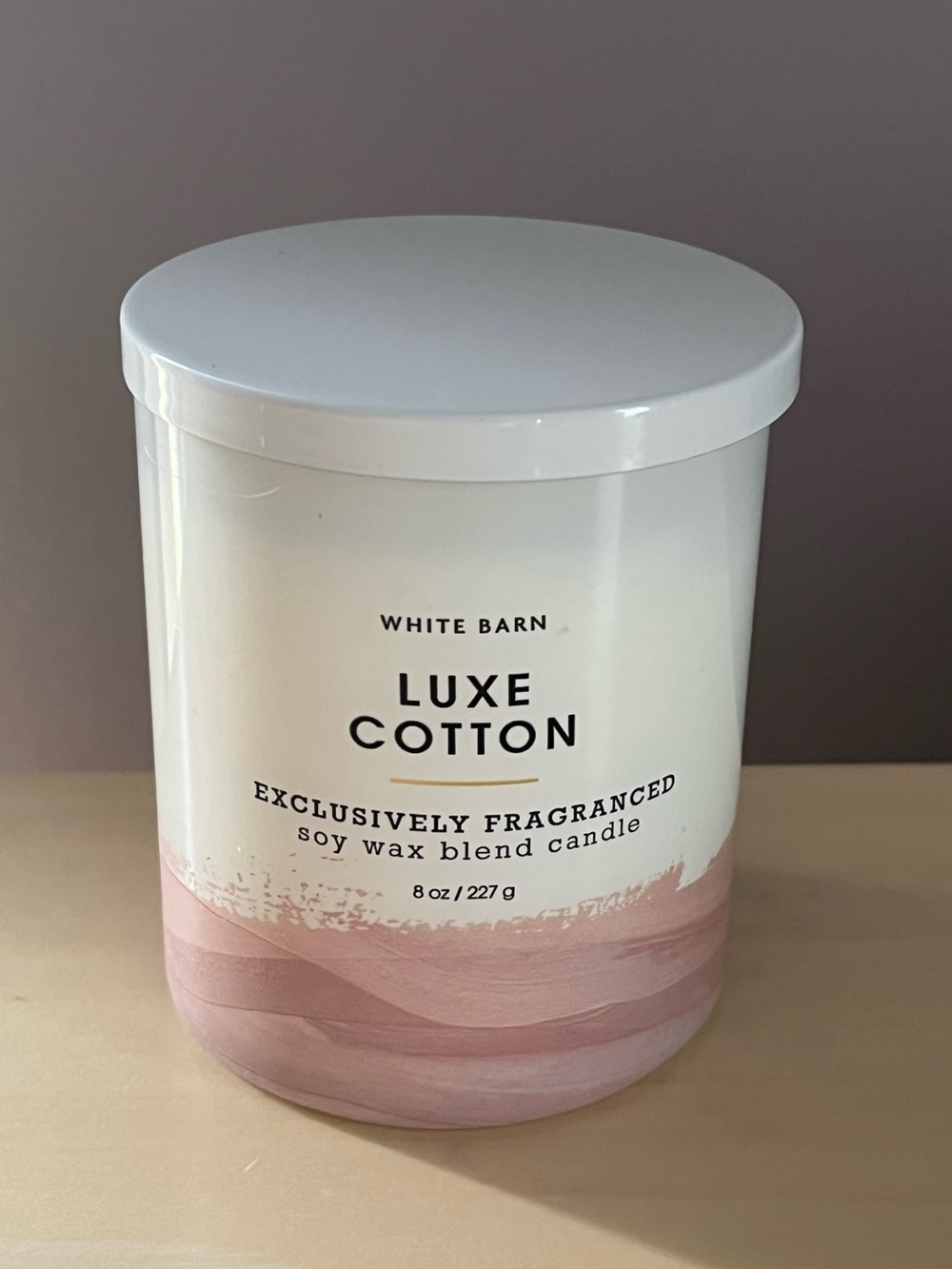 White Barn B&BW Luxe Cotton Single Wick Soy Wax Blend 8 Oz. Candle